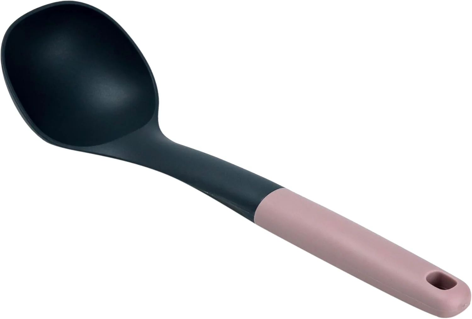 Cuisine Art PP Handle Nylon Soup Ladle with Hanging Hole, Heat Resistant, Light Maroon-30cmX8.5cm