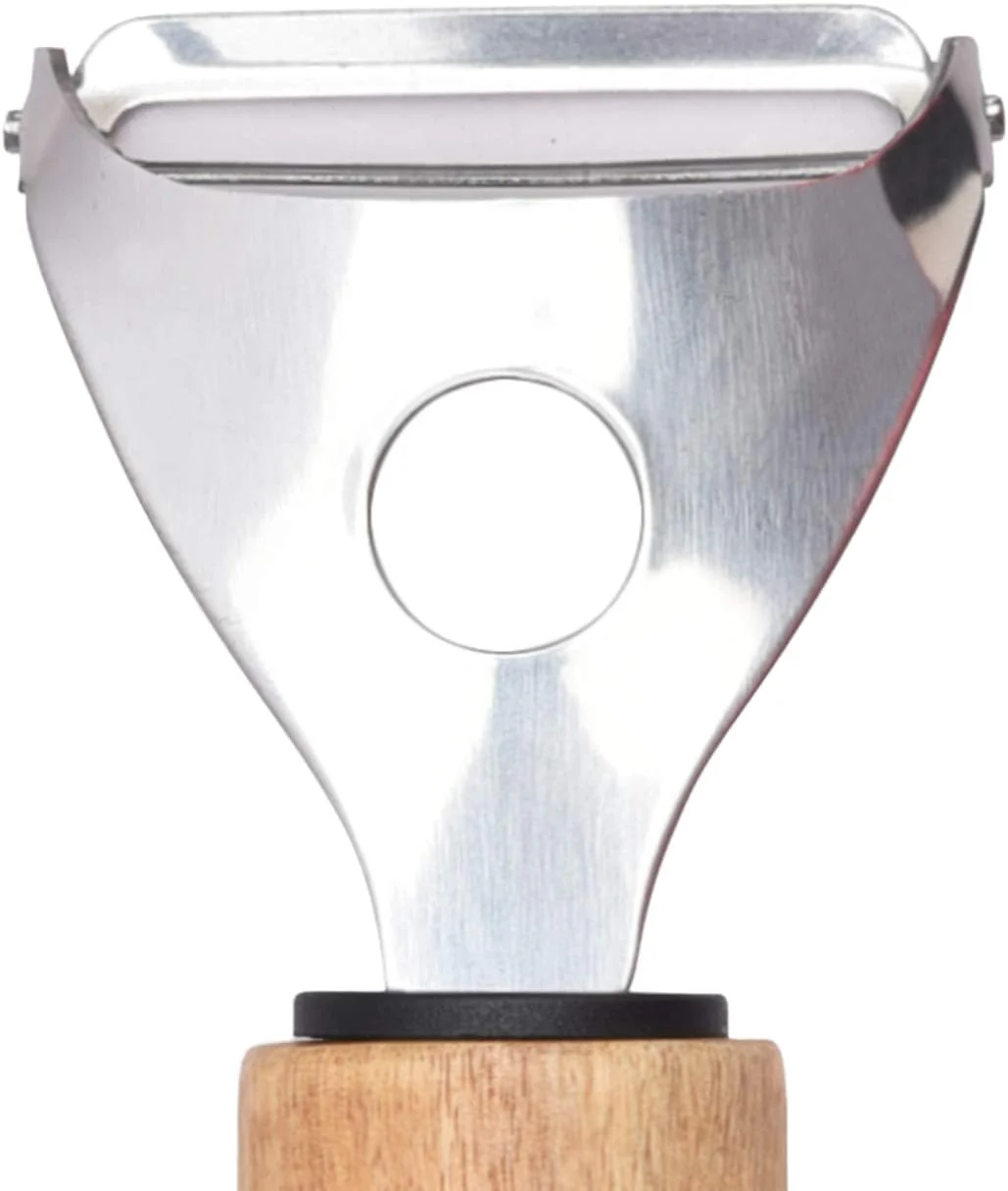 Cuisine Art Stainless Steel Peeler With Acacia Wood Handle-19cm-5.5cm-Silver & Brown - Image 2