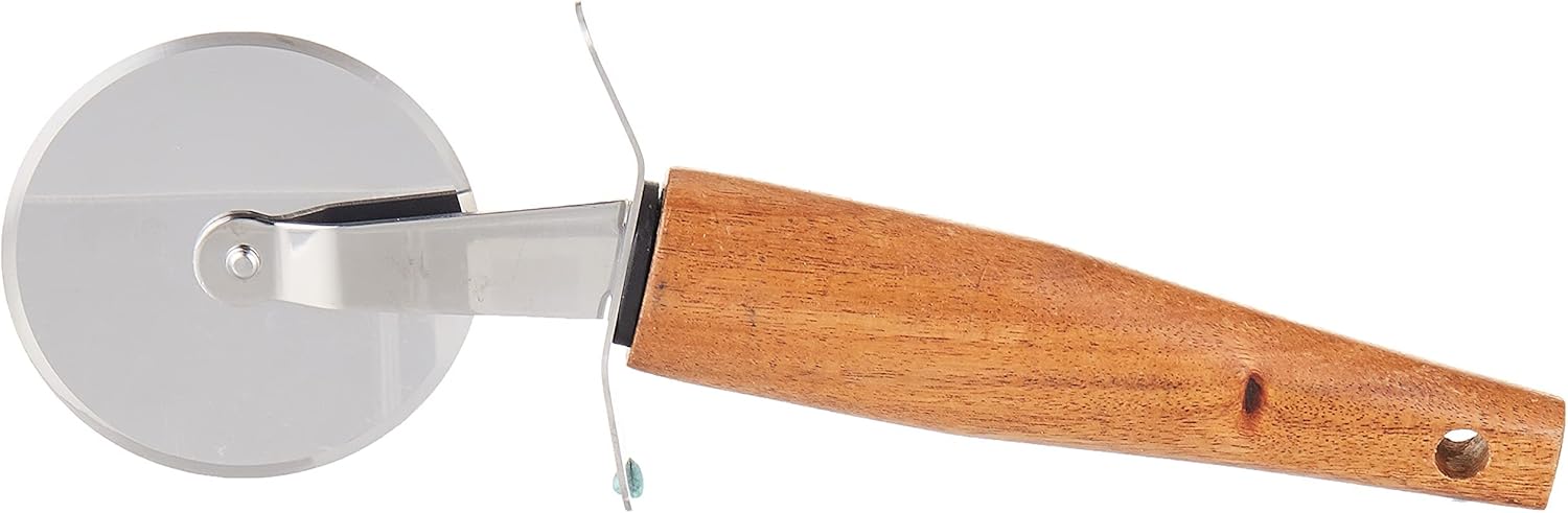 Cuisine Art Stainless Steel Pizza Cutter with Acacia Wood Handle-22cmX7cm-Silver & Brown - Image 2
