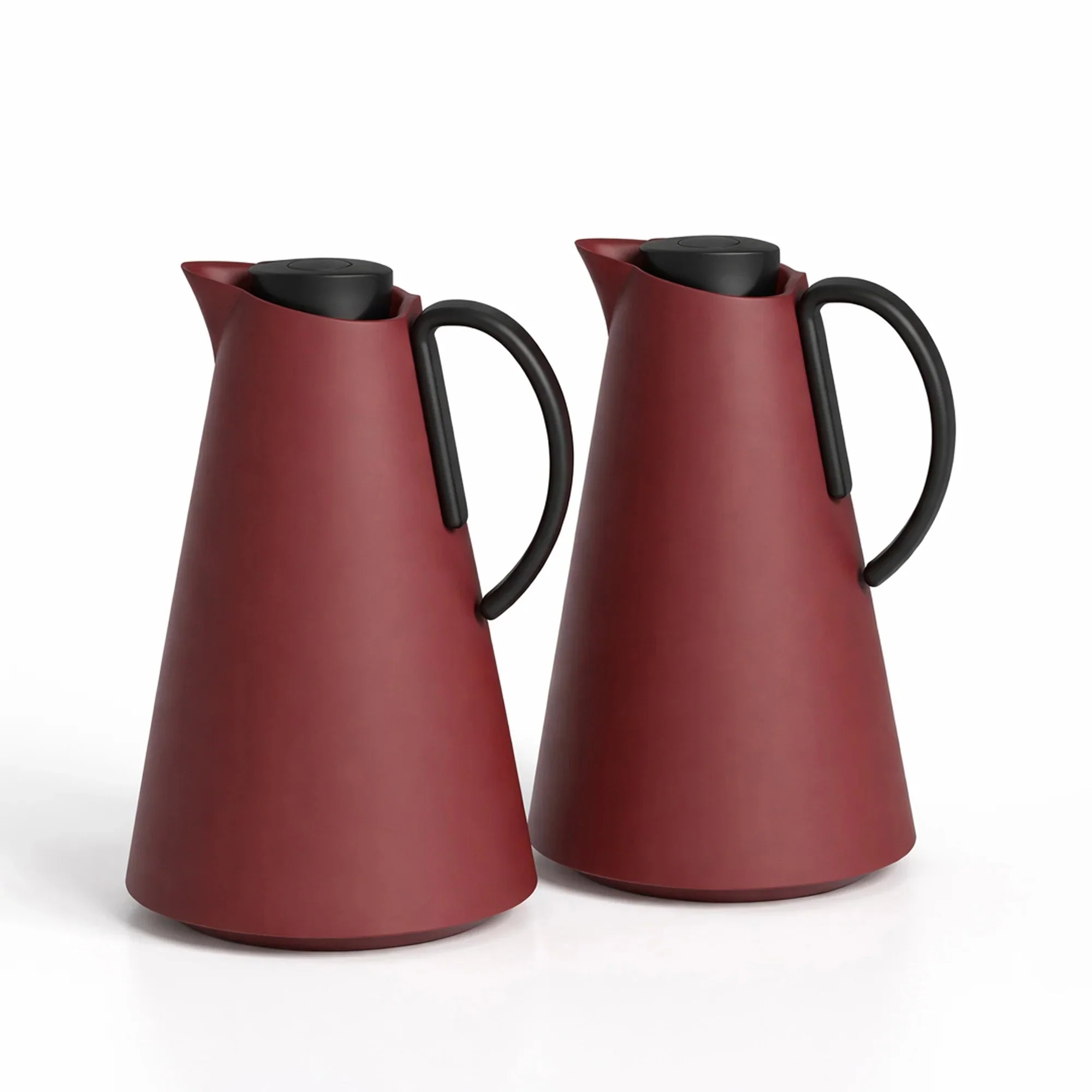Luhpar Vacuum Flask 2-Piece Set (1.0 L + 1.0 L) – Maroon with Black Handle