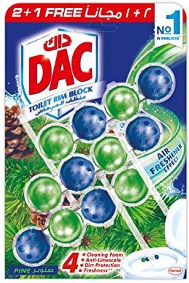 Dac Pine Fragrance Boost Toilet Cleaner Rim Block -Pack Of 3 Rim Blocks 150 Gm