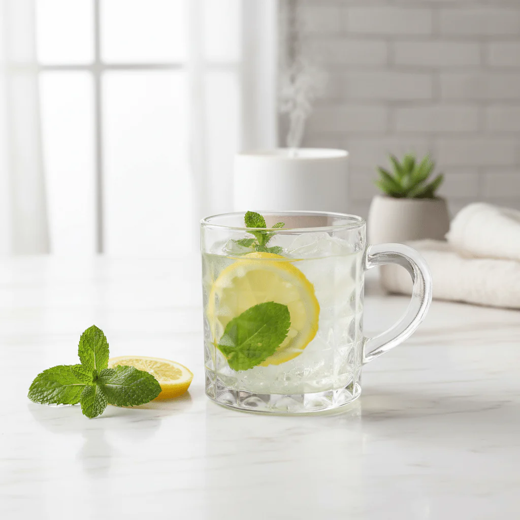 Diamond Cut Crystal Glass Mug — 200ml | Elegant Geometric Glassware - Image 3