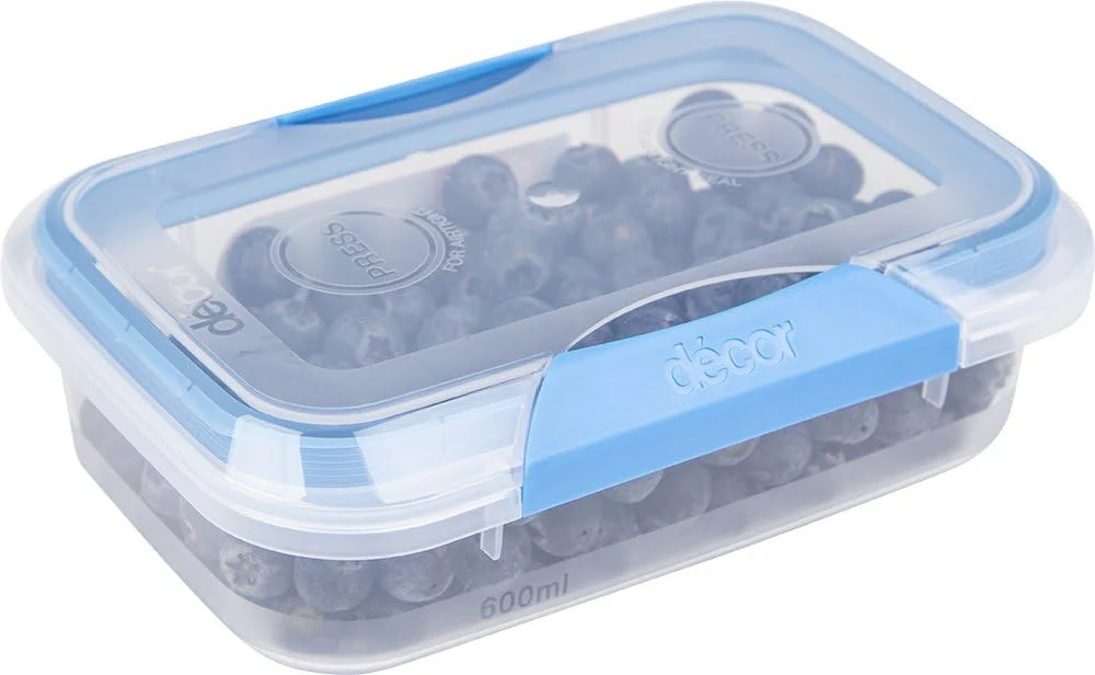 Décor Match-ups Clips Oblong Food Storage Container Plastic , Blue, 600 ml, 231800-006 - Image 2