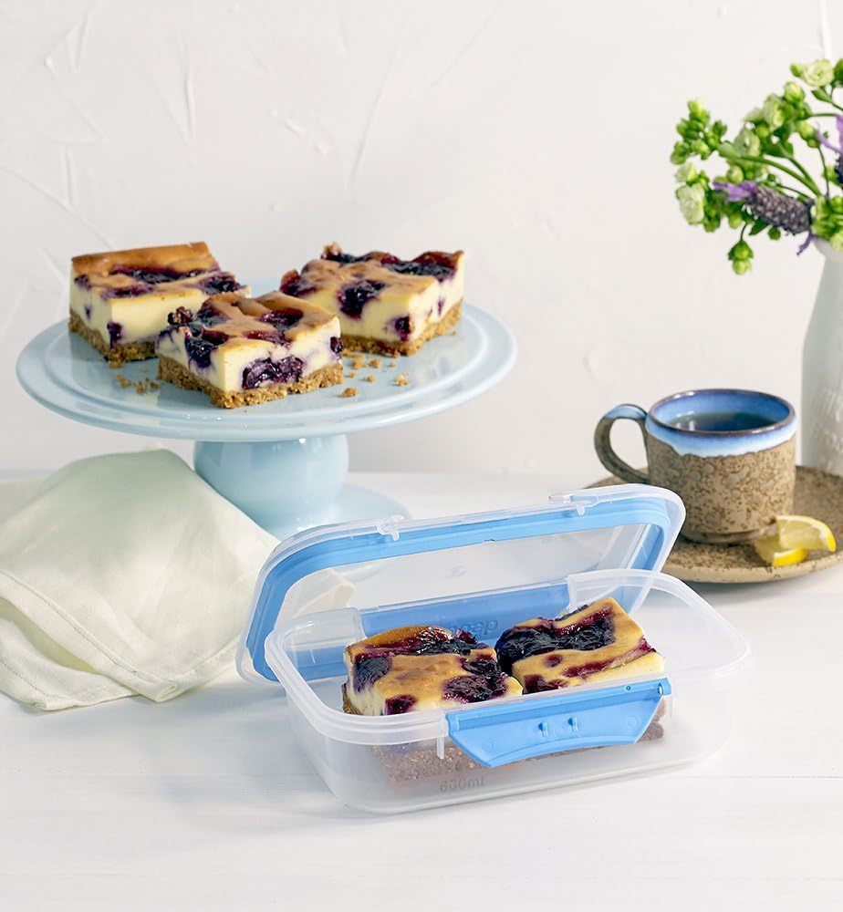 Décor Match-ups Clips Oblong Food Storage Container Plastic , Blue, 600 ml, 231800-006 - Image 3