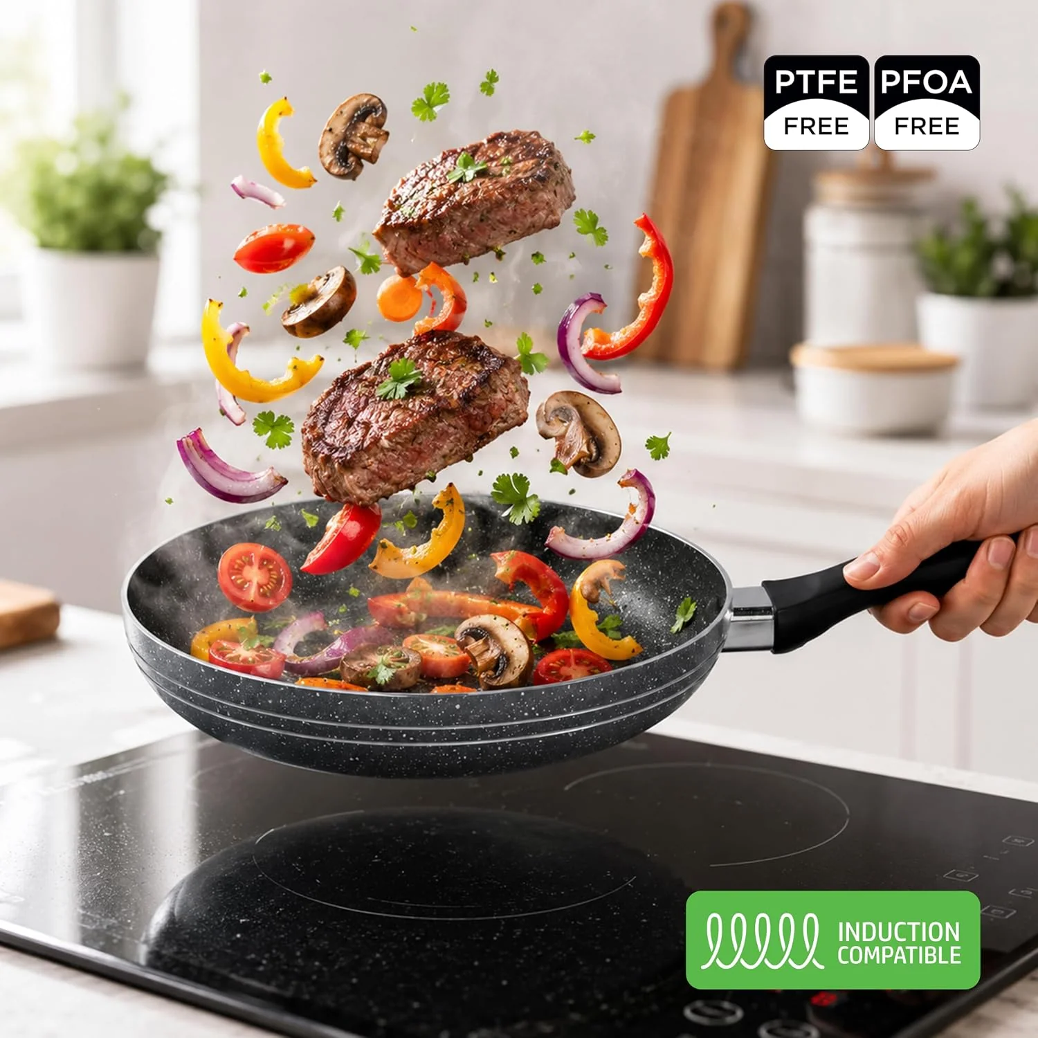 Delcasa 10-Piece Non-Stick Granite Coated Cookware Set - DC1889 - Image 4