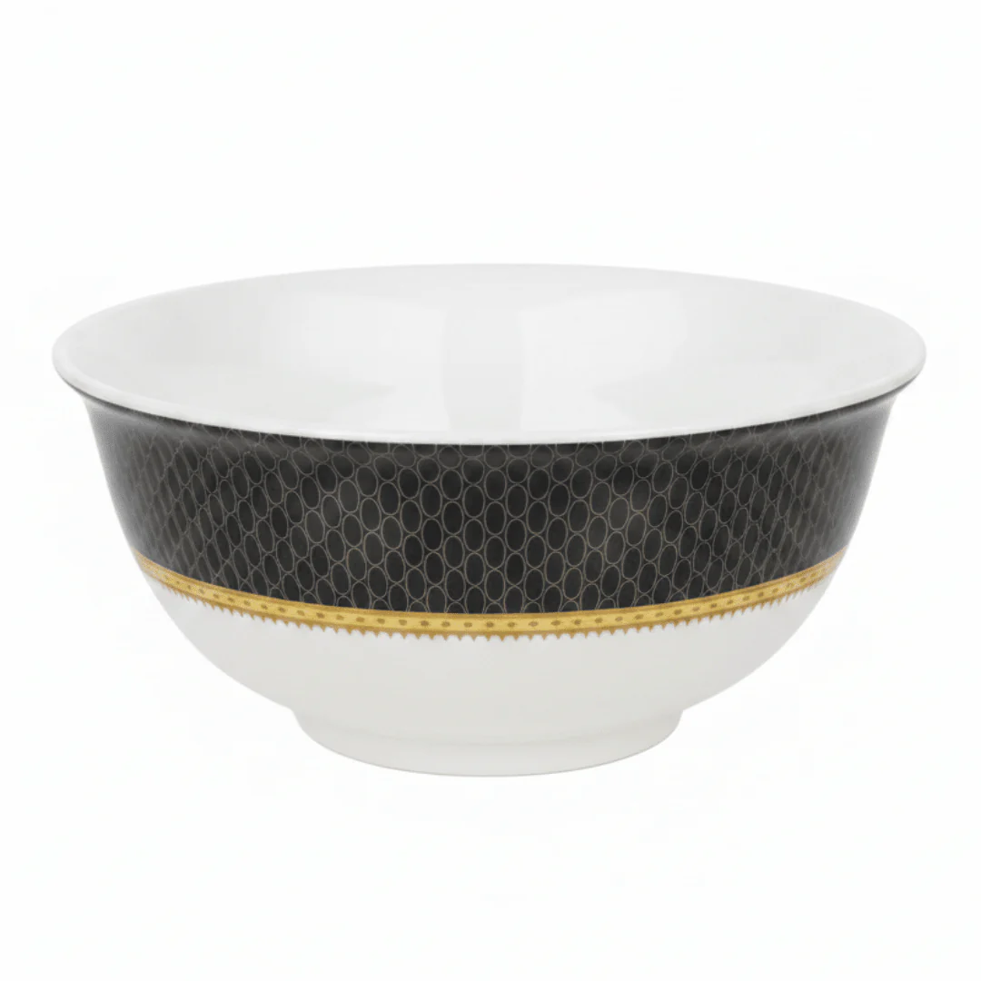 Delcasa Black & White Premium Melamine Serving Bowl – 8 Inch