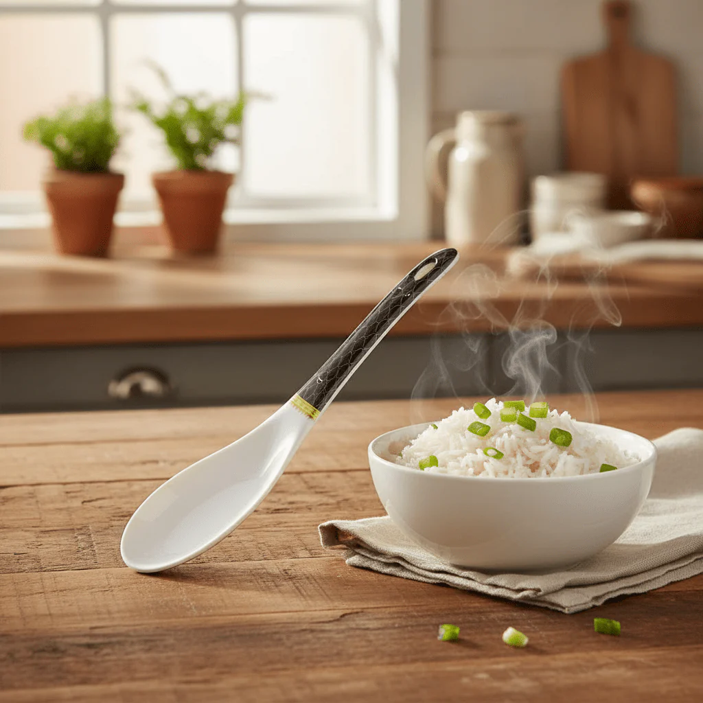 Delcasa Black & White Melamine Rice Spoon 22cm - Image 2