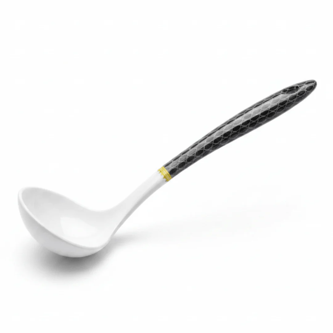 Delcasa Black & White Melamine Soup Ladle 23cm