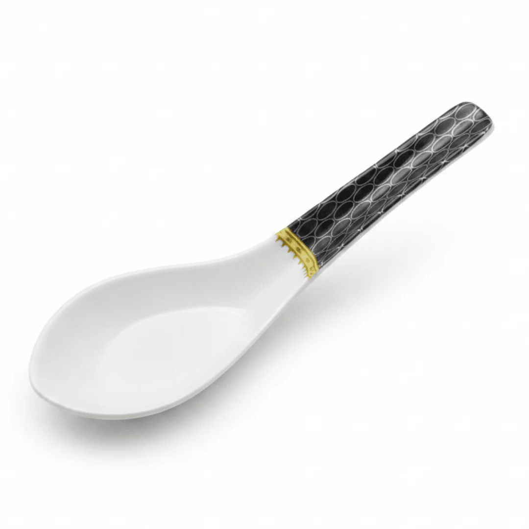 Delcasa Black & White Melamine Soup Spoon - 14cm
