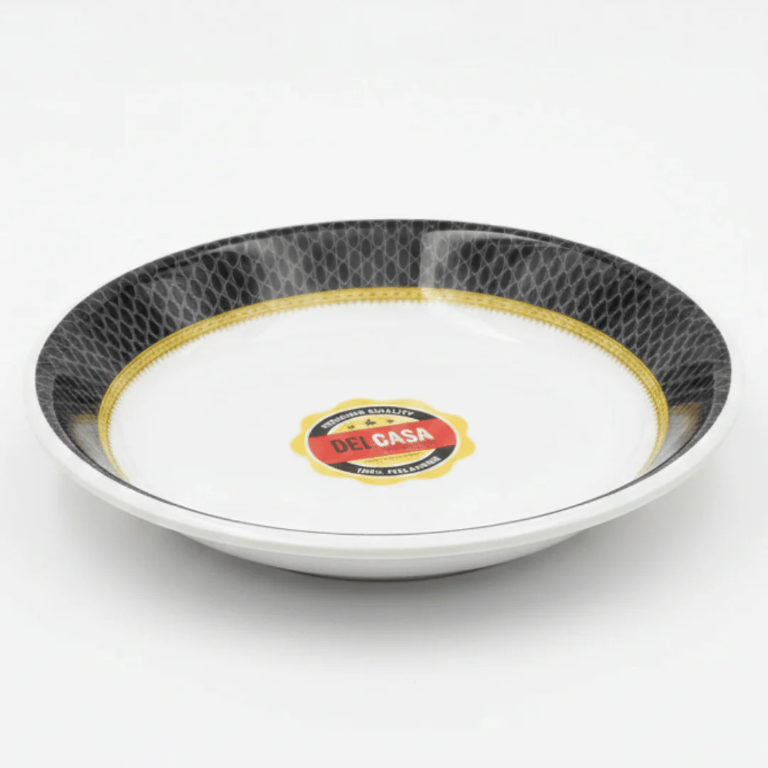 Delcasa Premium Black & White Melamine Side Plate 6 Inch