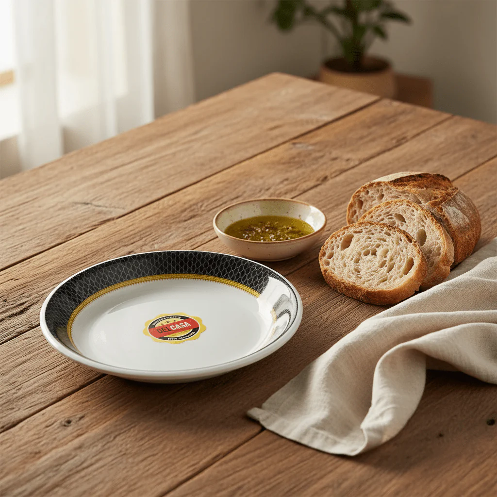 Delcasa Premium Black & White Melamine Side Plate 6 Inch - Image 2