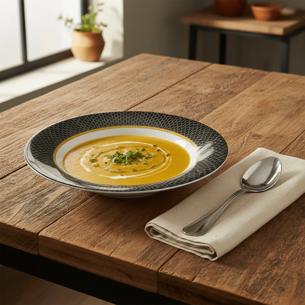 Delcasa Premium Black & White Melamine Soup Plate 6.5 Inch - Image 2