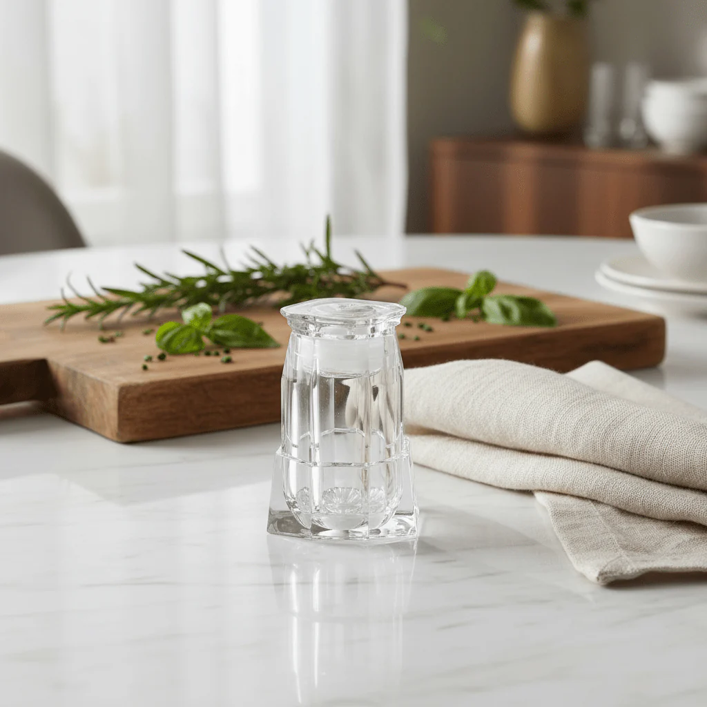 Delcasa Unique Designer Acrylic Salt & Pepper Shaker for Stylish Table Presentation – 10cm - Image 2