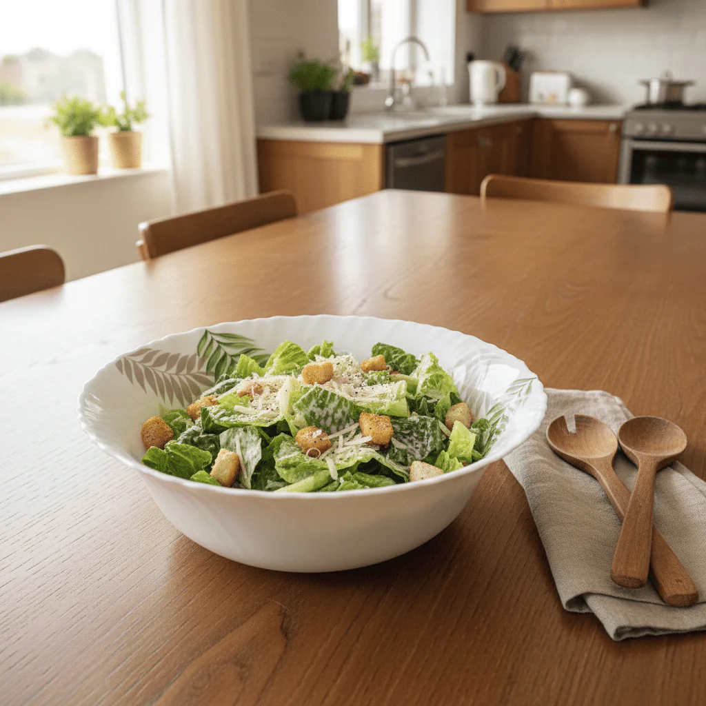Delcasa White Opalware Large Serving Bowl with Leaf Design - 8 Inch - Image 2