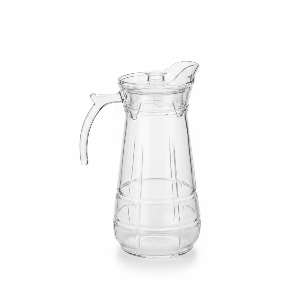 Deli Contemporary Glass Water Jug with Durable Acrylic Lid – Everyday Hydration Pitcher (1.7 L) - Image 4
