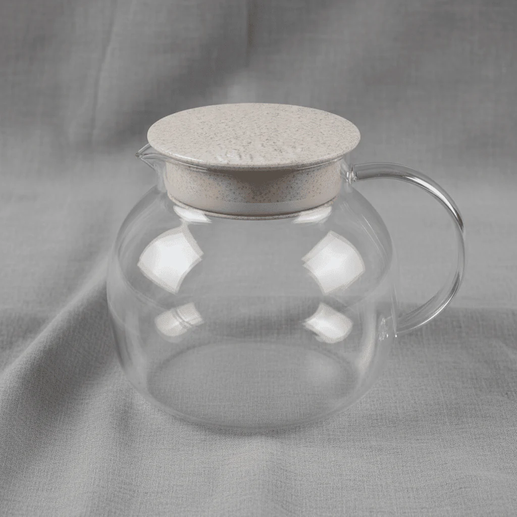 Deli Compact Glass Water Jug with Elegant Lid – Space-Saving Drink Pitcher (1.18 L) - Image 2