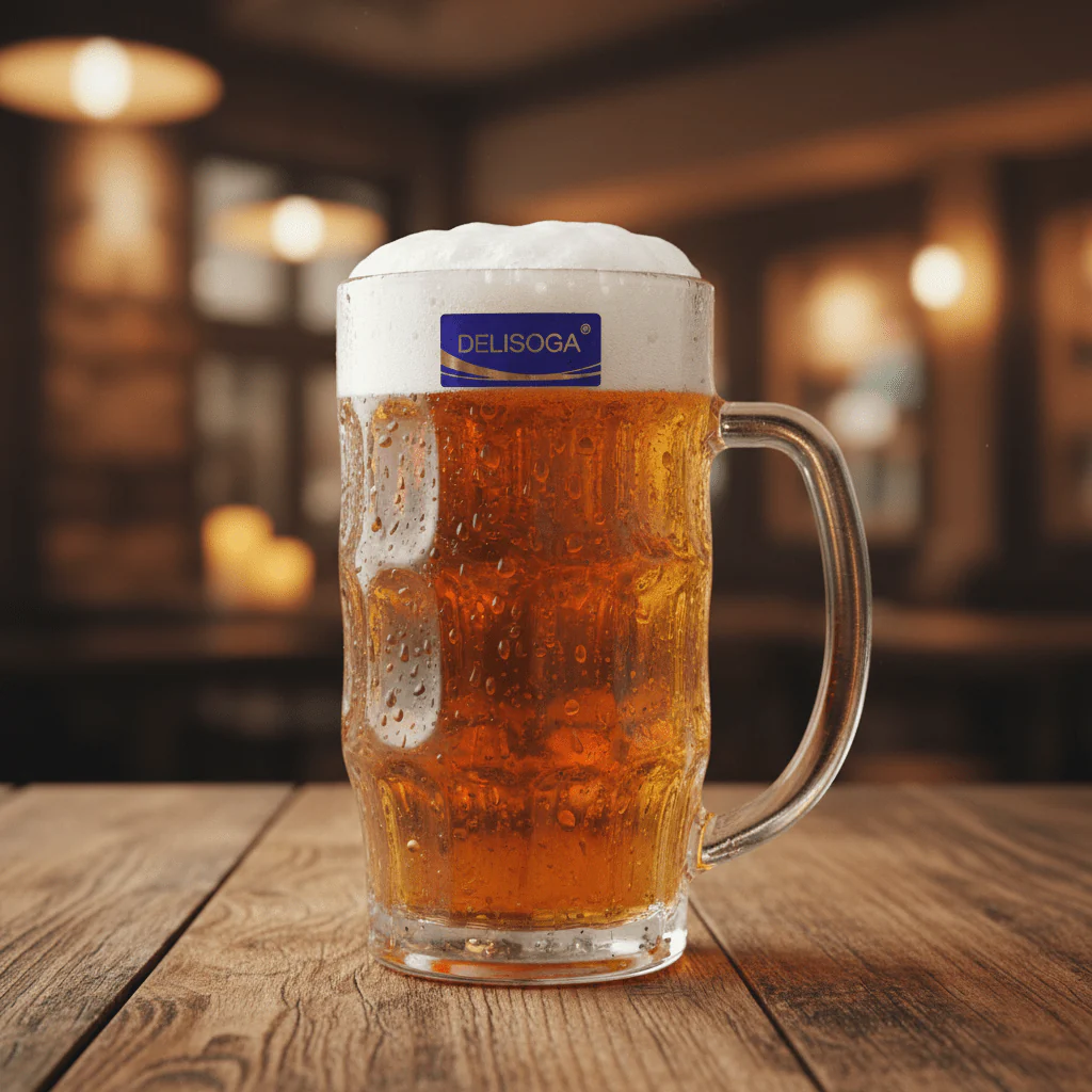 Delisoga Designer Elegant Glass Beer Mug Premium Quality Clear Glass for Serving Drinks – 450 ml - Image 2
