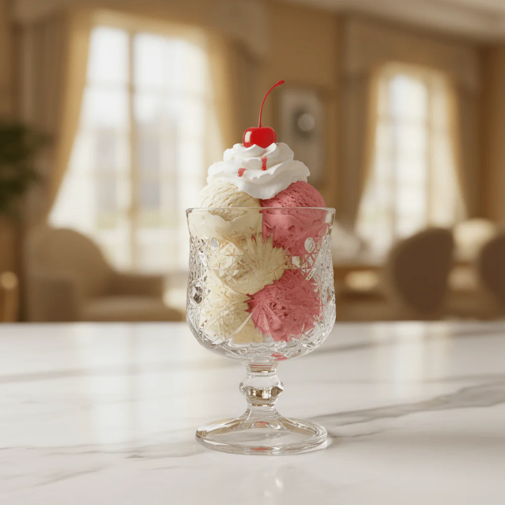 Delisoga Crystal Cut Glass Ice Cream Cup | Diamond Pattern Goblet | 150ml - Image 3