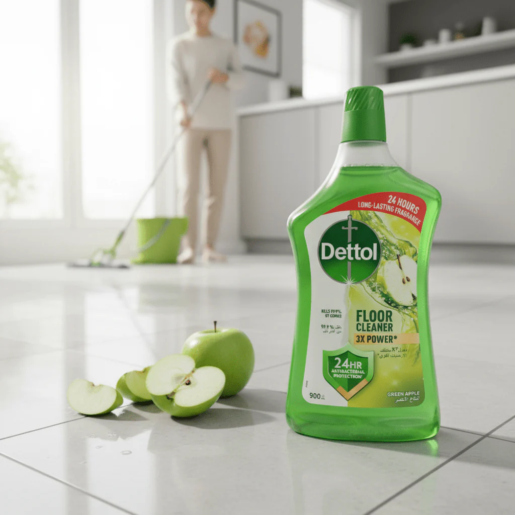 Dettol Green Apple Antibacterial Protection Power Floor Cleaner-900 ml - Image 2