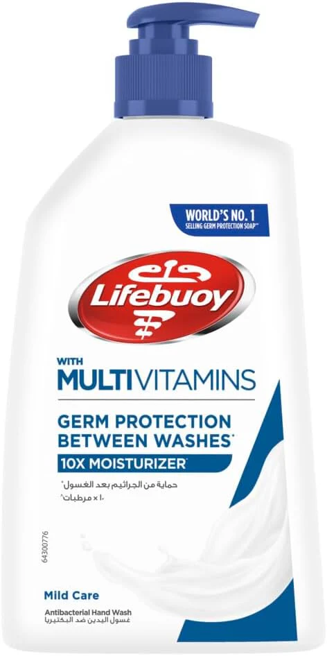 Lifebuoy Hand Wash, Mild Care, for 100% stronger germ protection with 10x Moisturizers, 500ml