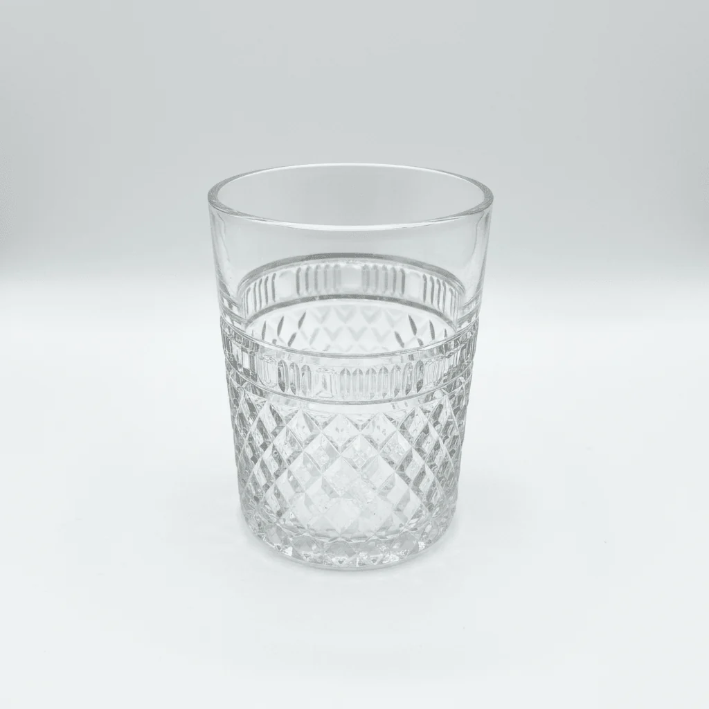 Diamond Cut Clear Acrylic Tumbler Glass - Elegant Crystal Pattern Drinkware for Home & Events 300ml - Image 3