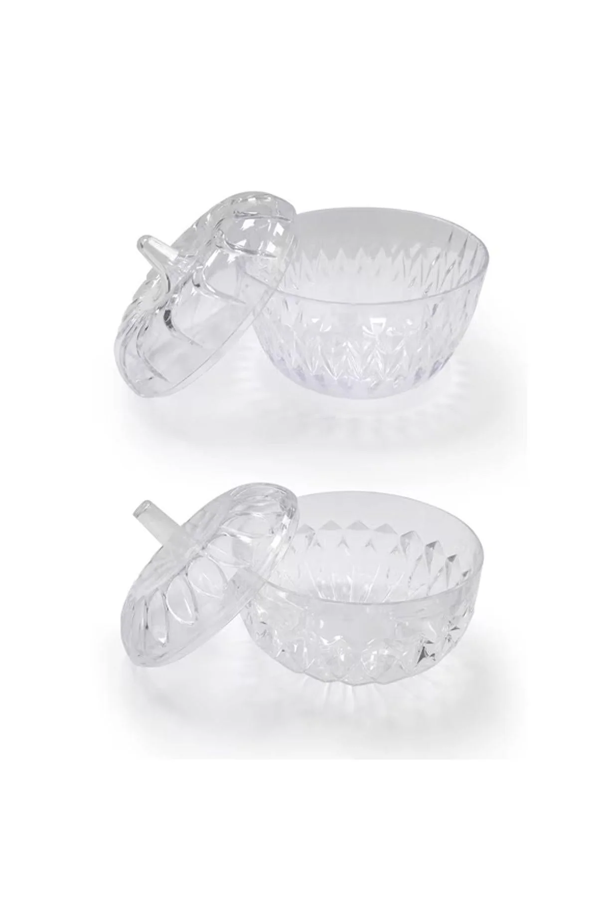 DIAMOND Transparent Round 2pcs Sugar Pot 1 Liter