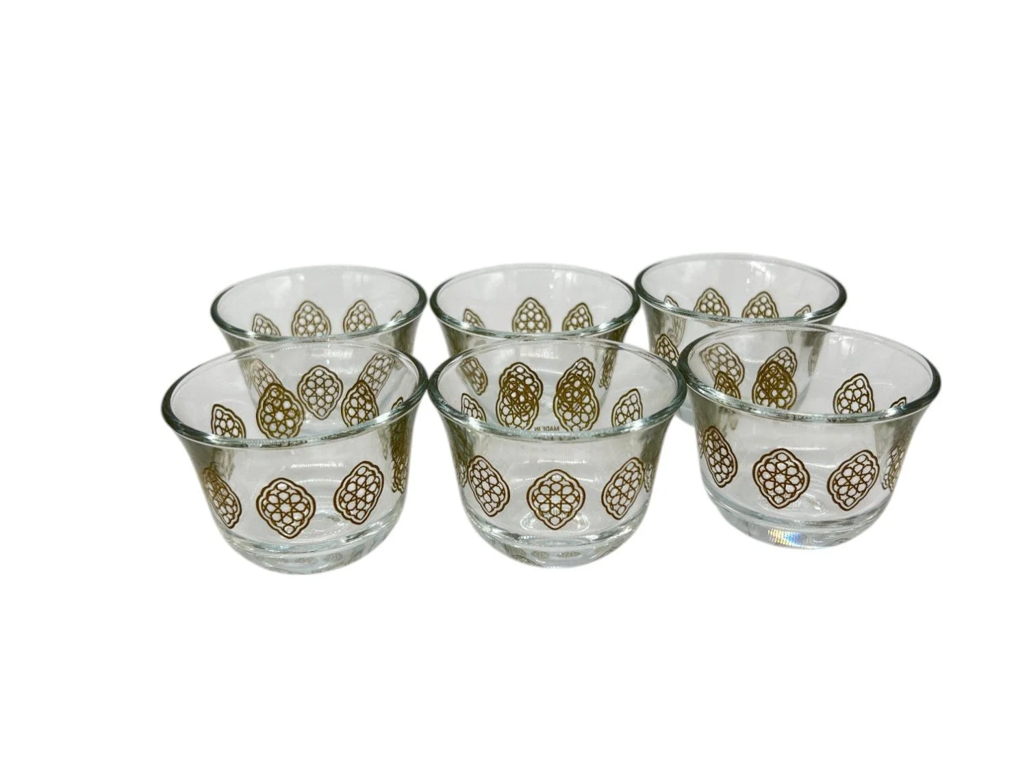 DIMLAJ Glass Cawa Cup 6pcs 90ml, Printed Golden Design
