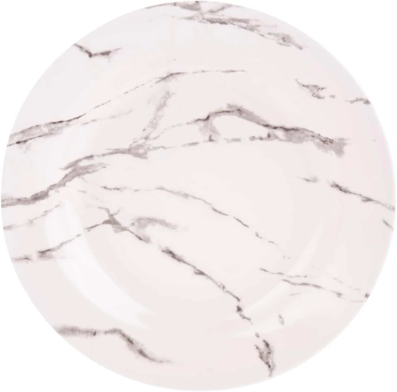Dinewell Melamine Round Soup Serving Plate -27CM-White&Grey