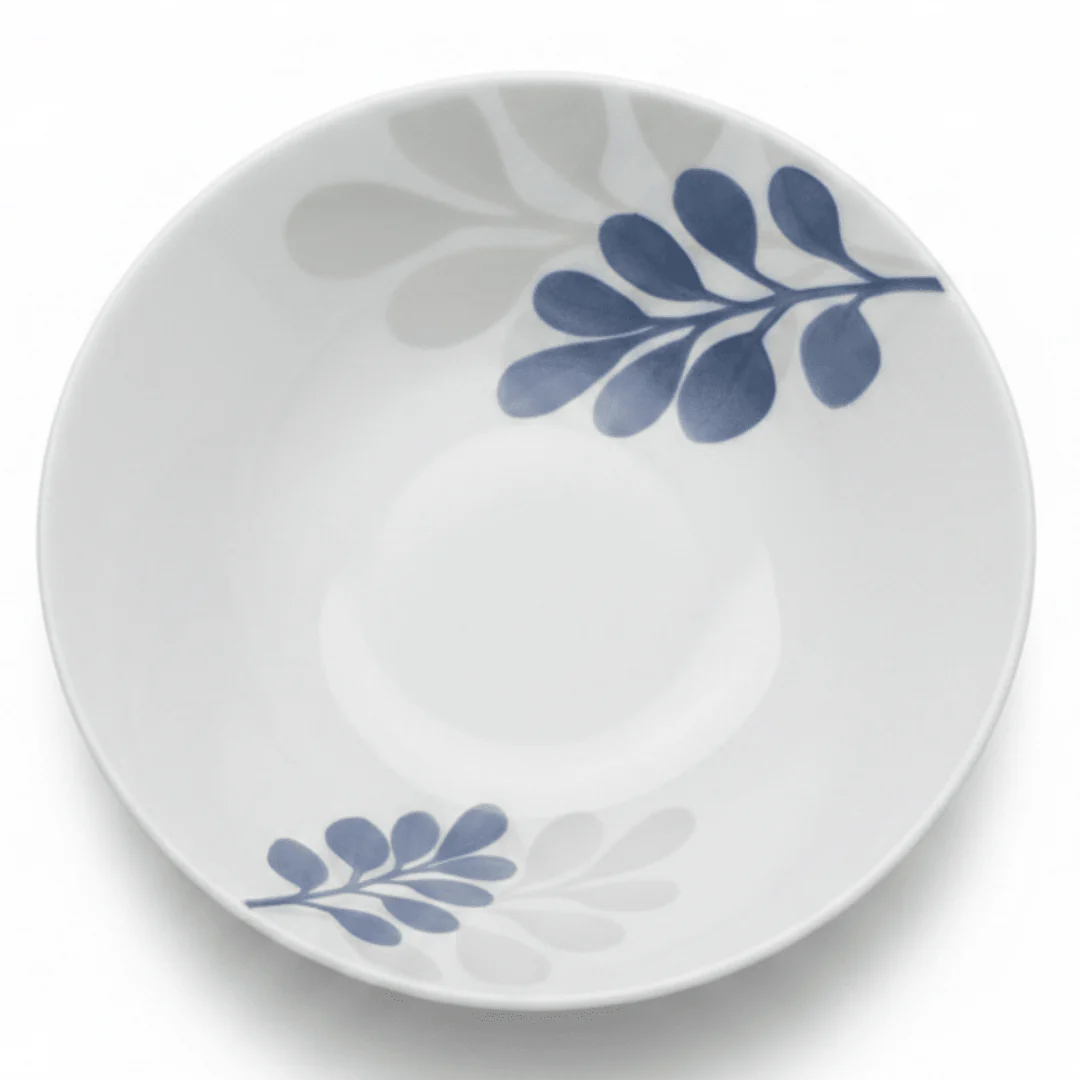 Diva Pearl White Opalware Multipurpose Bowl with Leaf Design – 10 cm