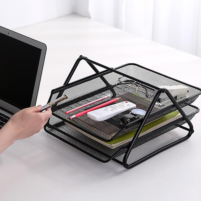 AKDC Document Tray 2Tier A4 Metal tray Office Desk Organizer - Image 3