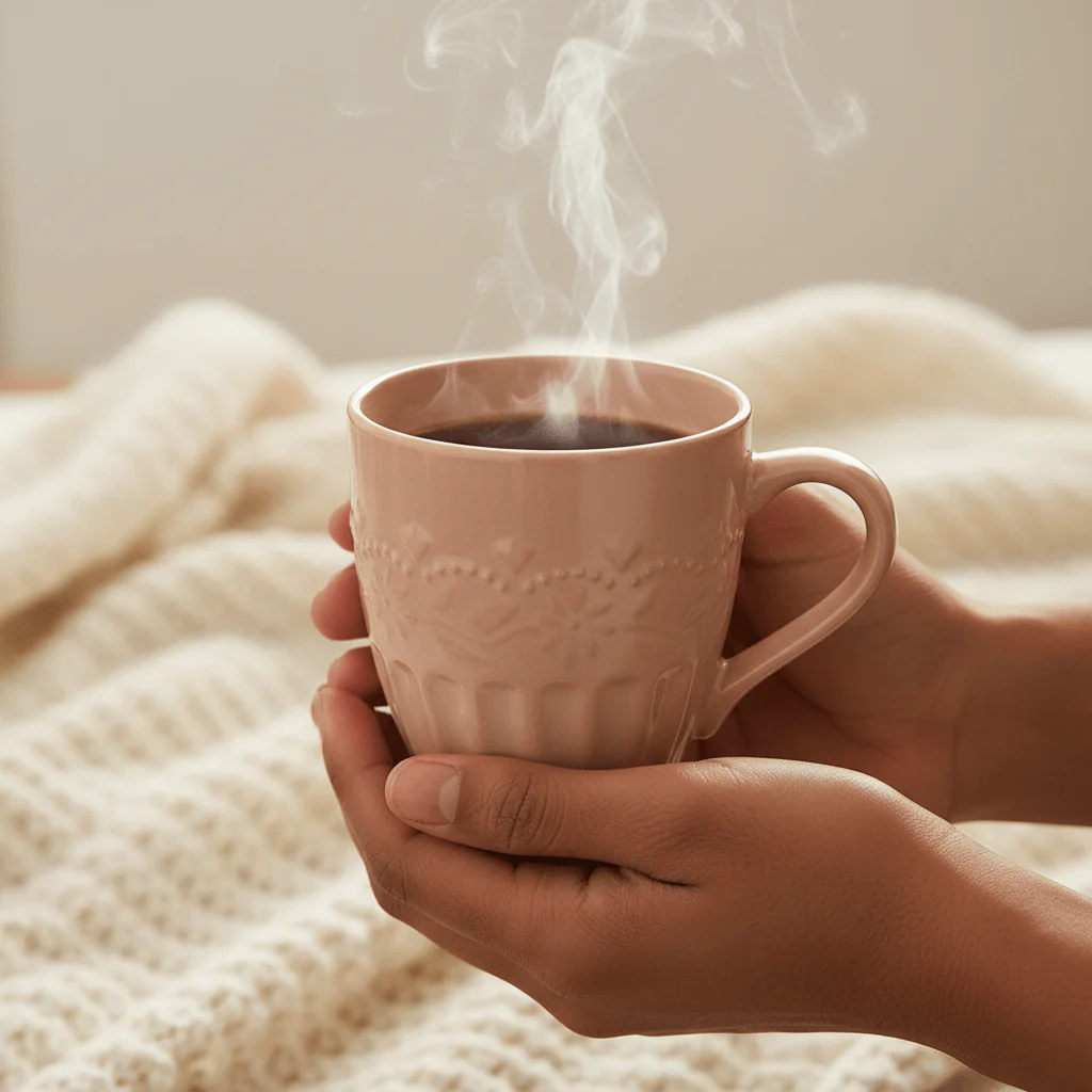 Dusty Rose Ceramic Mug | Elegant Embossed Design | 300ml - Image 4