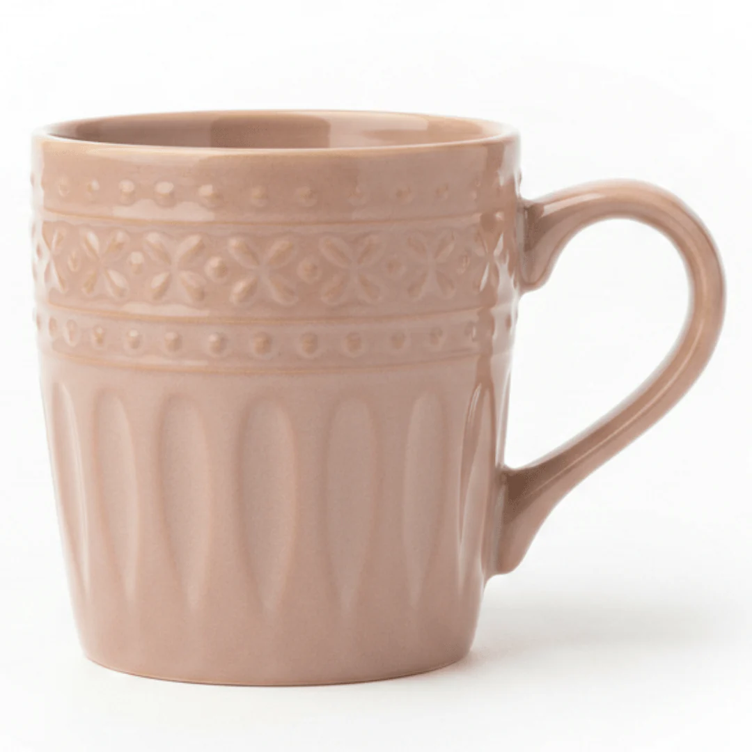 Dusty rose ceramic mug with elegant design 350ml