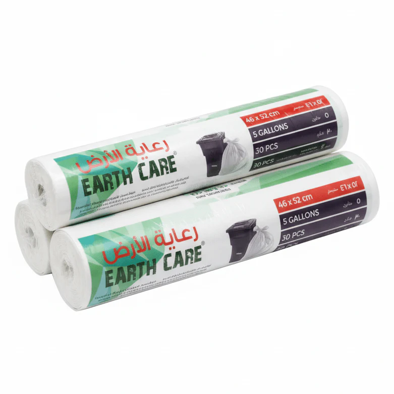 Earthcare White Garbage Bags 5 Gallon 46x52 cm – 30 Bags x Pack of 3