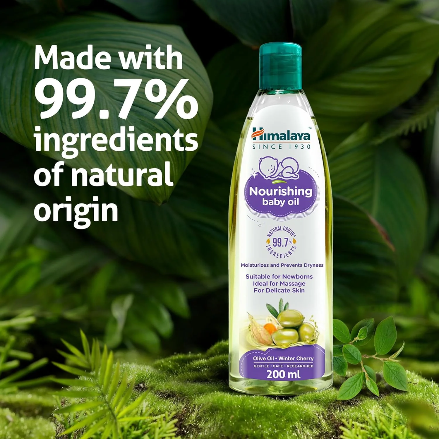 Himalaya Nourishing Baby Oil – Olive Oil & Winter Cherry | 200ml - Image 2
