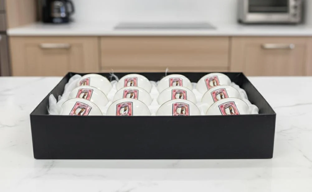 Eid Al Etihad 12 Pieces Fine Ceramic Cawa Cup Set in Glossy White Color – Perfect for Eid Celebrations & Gatherings