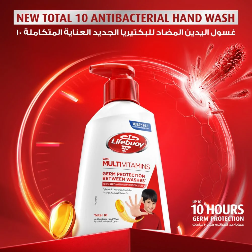 Lifebuoy Hand Wash, Total 10, for 100% stronger germ protection in 10 seconds, 200ml - Image 2