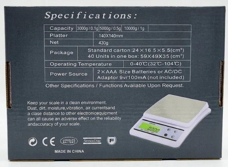 Electronic Kitchen Scale – Digital Food Scale with LCD Display | Max 10000g | Assorted Color - Image 2