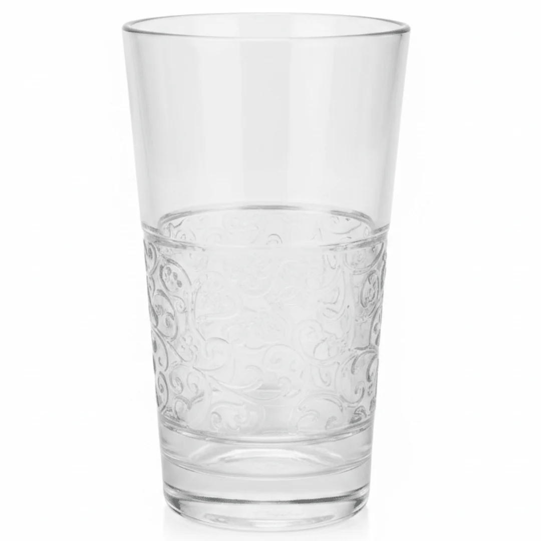 Elegant Classic Acrylic Tumbler - Everyday Use Transparent Drinking Glass for Water & Cold Drinks 300ml
