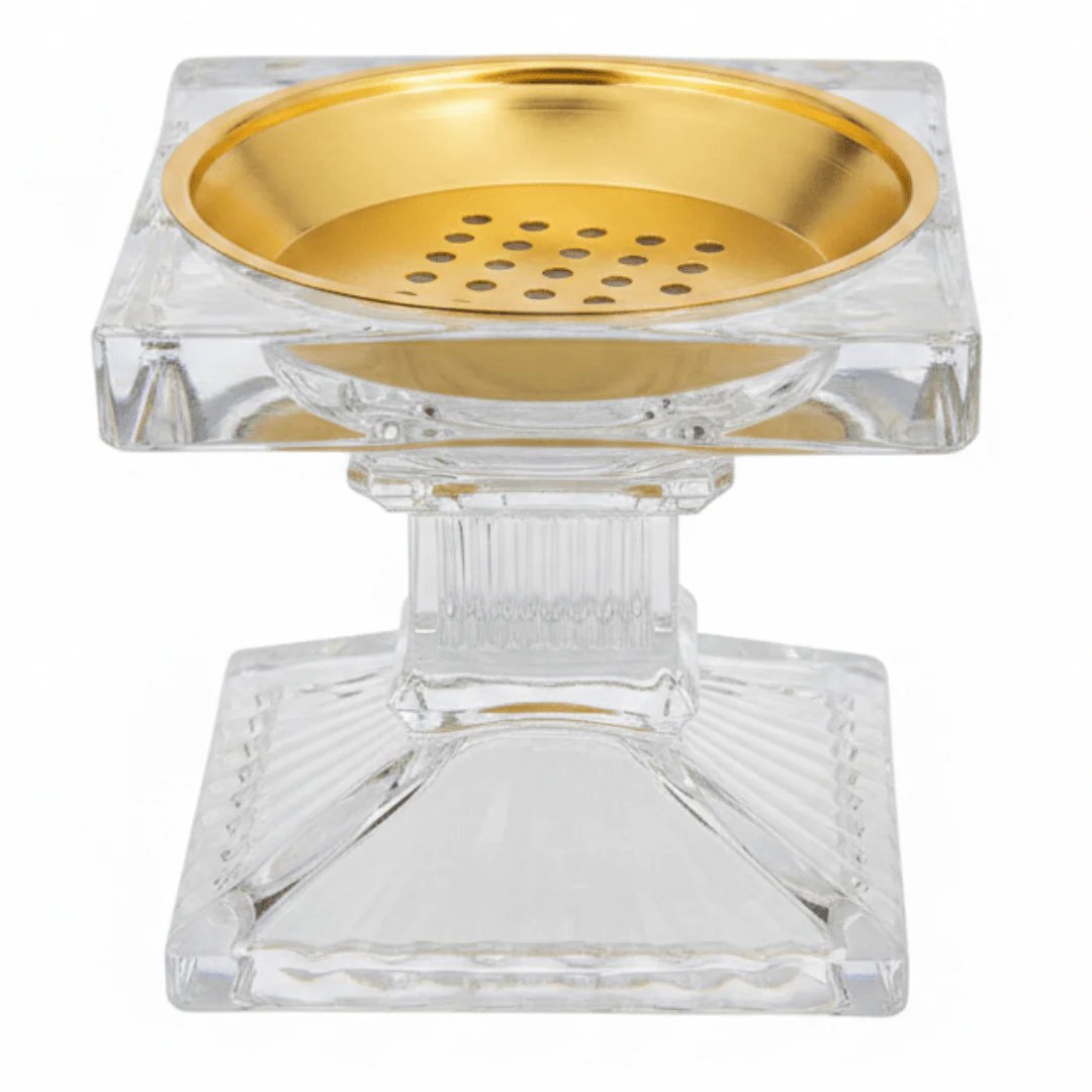 Elegant Crystal Glass Incense Burner — 8.5 × 8.5 cm
