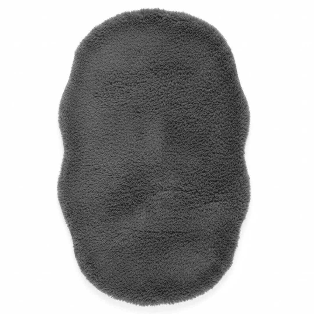 Ultra-Soft Oval Plush Floor Mat | Fluffy Shaggy Rug for Bedroom, Bathroom & Living Room | Non-Slip Faux Fur Carpet | 58×88 cm | - Image 7