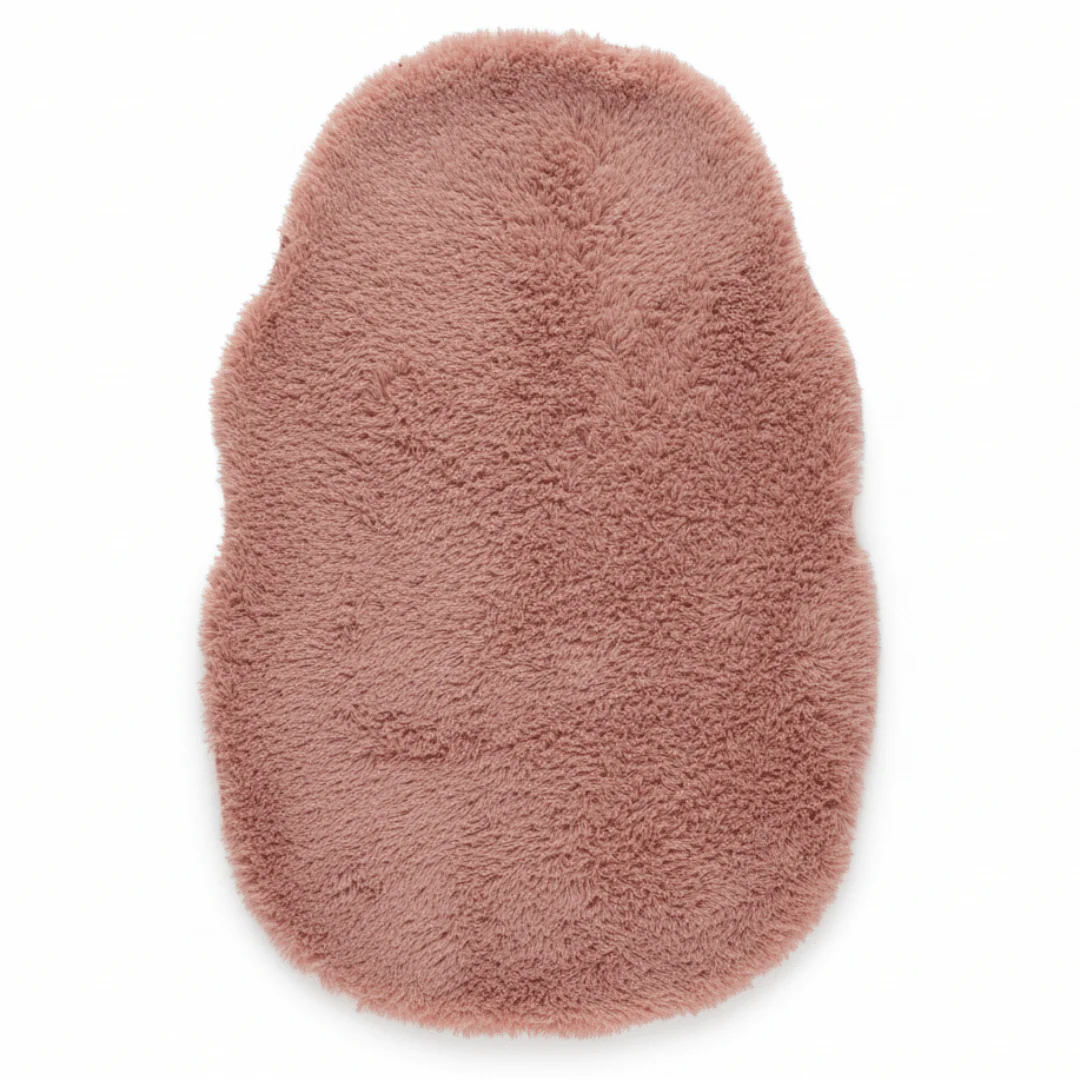 Ultra-Soft Oval Plush Floor Mat | Fluffy Shaggy Rug for Bedroom, Bathroom & Living Room | Non-Slip Faux Fur Carpet | 58×88 cm | - Image 9