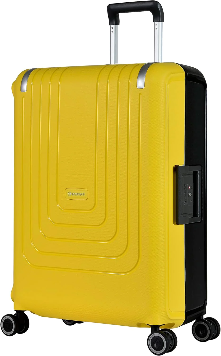 Eminent 28-Inch Heavy-Duty Polypropylene Checked Suitcase – Dual-Tone Yellow & Black Elite Travel Edition