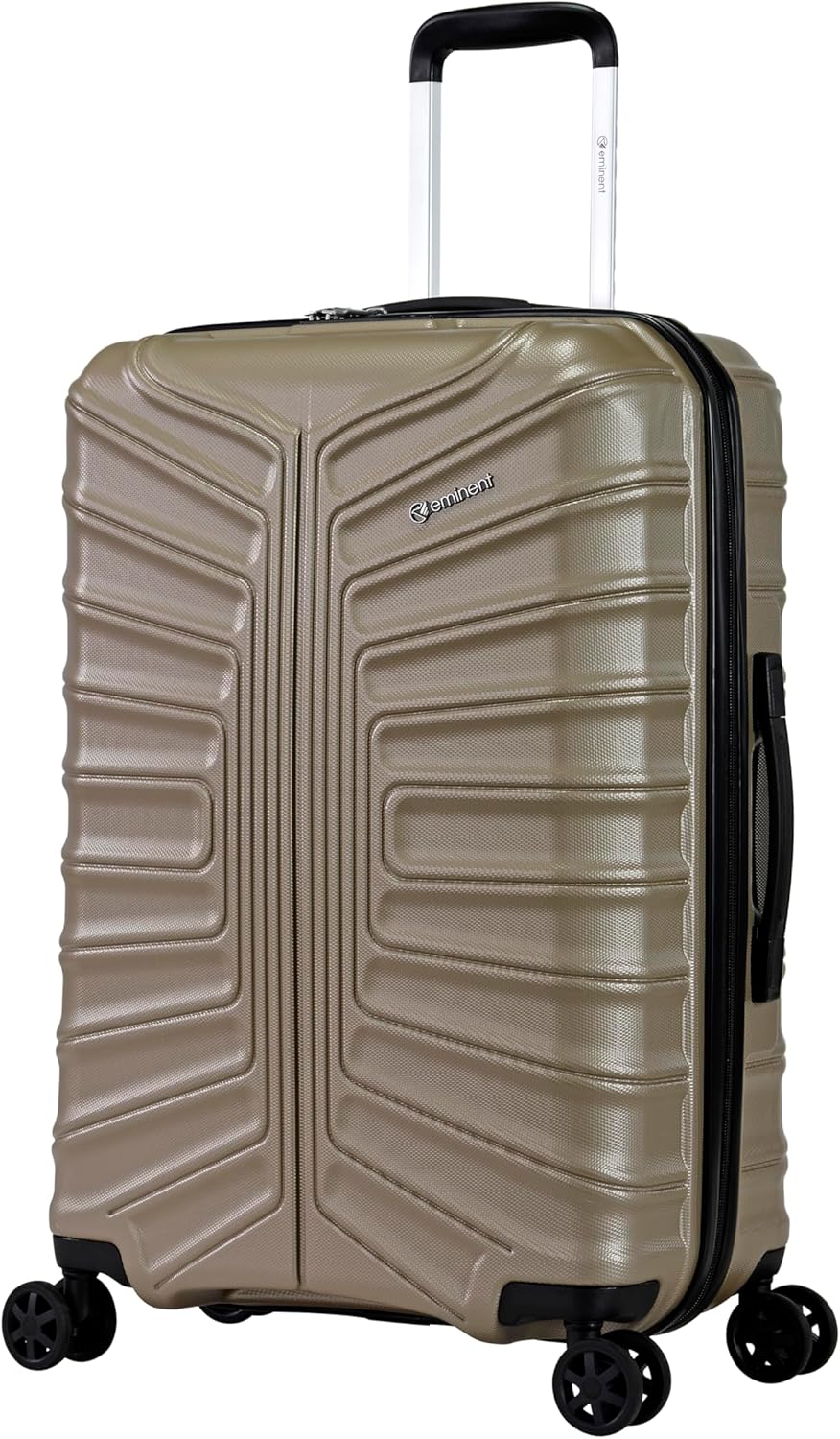 Eminent KK30 TPO Ultra-Light Checked Luggage – Safe Zipper, TSA Lock & 360° Spinner Wheels, Gold Champagne, 24-Inch