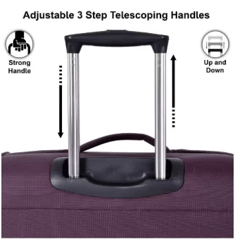 Eminent V6101 Soft-Shell Expandable Travel Trolley – Lightweight Polyester Suitcase with TSA Lock, Purple, 20-Inch - Image 4