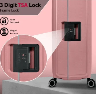 Eminent Vertica B0006 28-Inch Polypropylene Hard Case Lightweight Luggage with Double Spinner Wheels & TSA Lock – Pink - Image 4