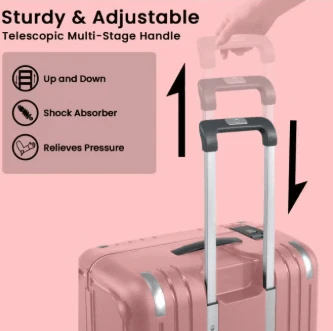 Eminent Vertica B0006 28-Inch Polypropylene Hard Case Lightweight Luggage with Double Spinner Wheels & TSA Lock – Pink - Image 5