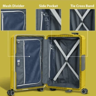 Eminent Vertica B0006 28-Inch Polypropylene Hard Case Lightweight Luggage with Double Spinner Wheels & TSA Lock – Yellow - Image 2
