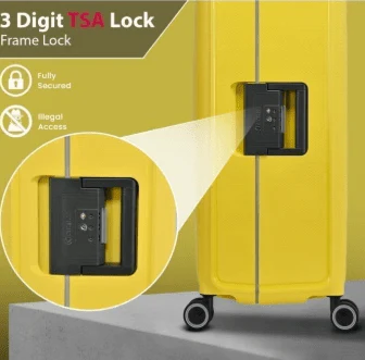 Eminent Vertica B0006 28-Inch Polypropylene Hard Case Lightweight Luggage with Double Spinner Wheels & TSA Lock – Yellow - Image 4