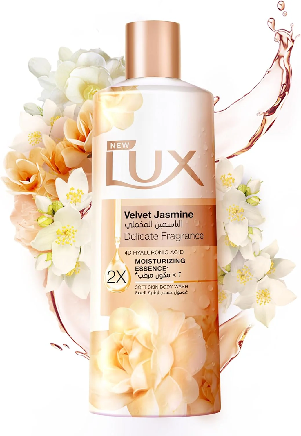 LUX Delicate Fragrance Body Wash, Velvet Jasmine, 2x Moisturizing Essence, with 4D Hyaluronic Acid, 500ml