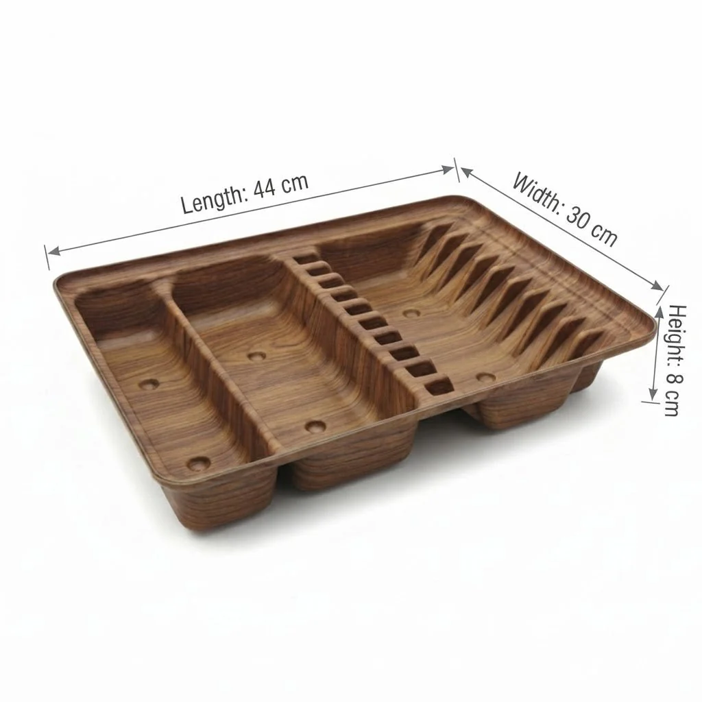 Evelin Polystyrene Cutlery & Dish Drainer Tray — 44 × 30 × 8 cm - Image 3